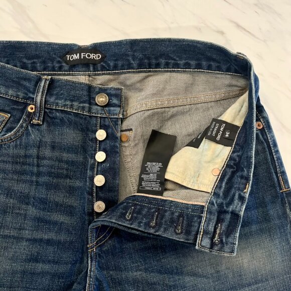 Tom Ford Men's Size 34 Straight Denim Blue Jeans USA Cotton - Picture 6 of 11